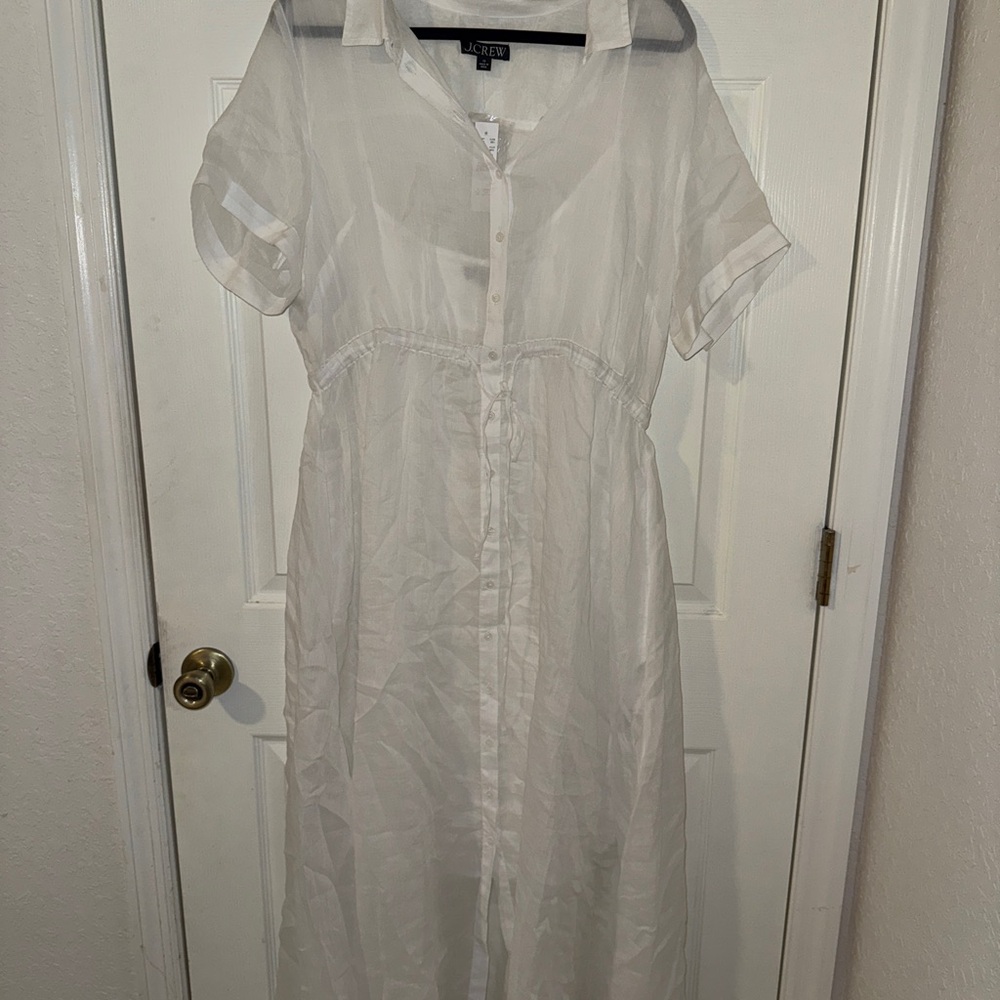 J. Crew White Button-Up Maxi Dress